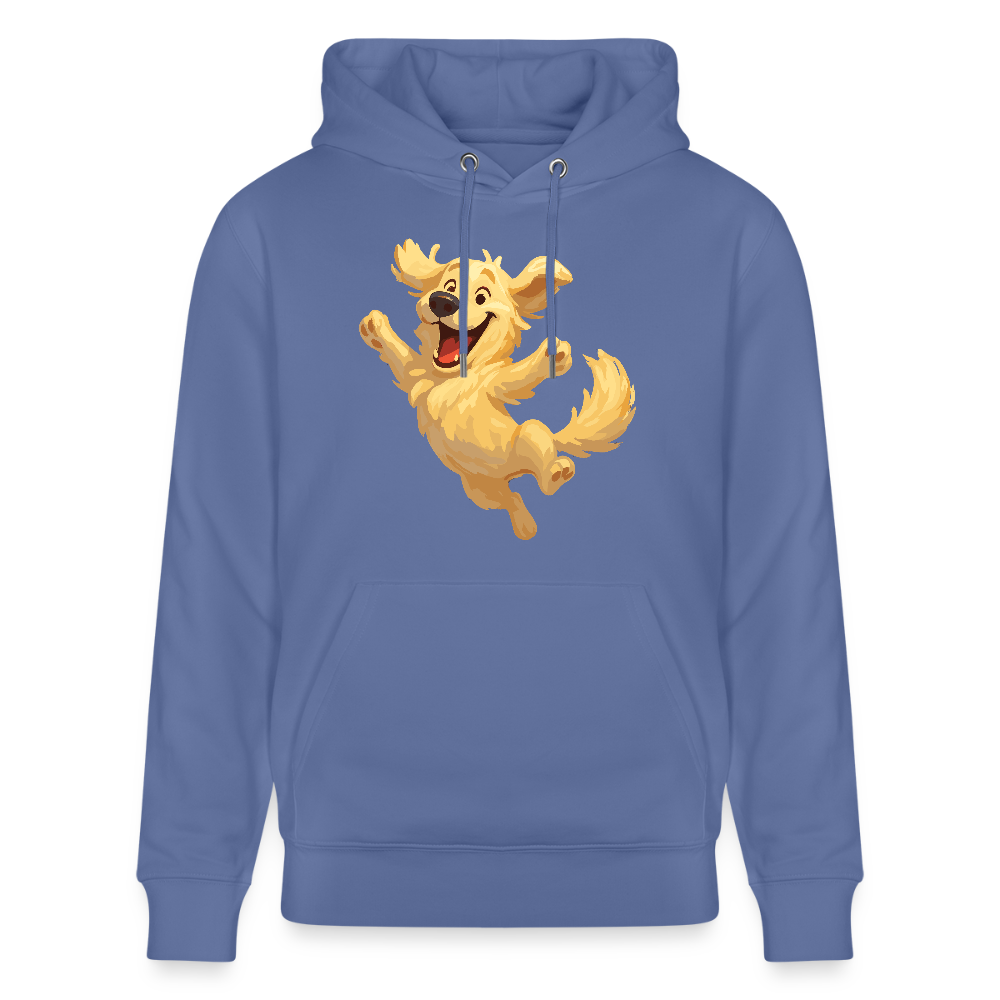 Golden Retriever Hoodie Springender Cartoon – fröhliches Hundemotiv, perfektes Geschenk für Hundeliebhaber und Tierfreunde - Blau