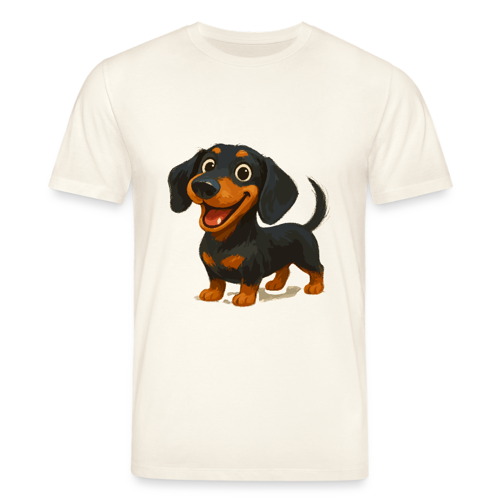 Dackel T-Shirt – Fröhlicher Cartoon Dachshund | Niedlicher Hund Pullover Geschenk für Hundefans - Naturweiß