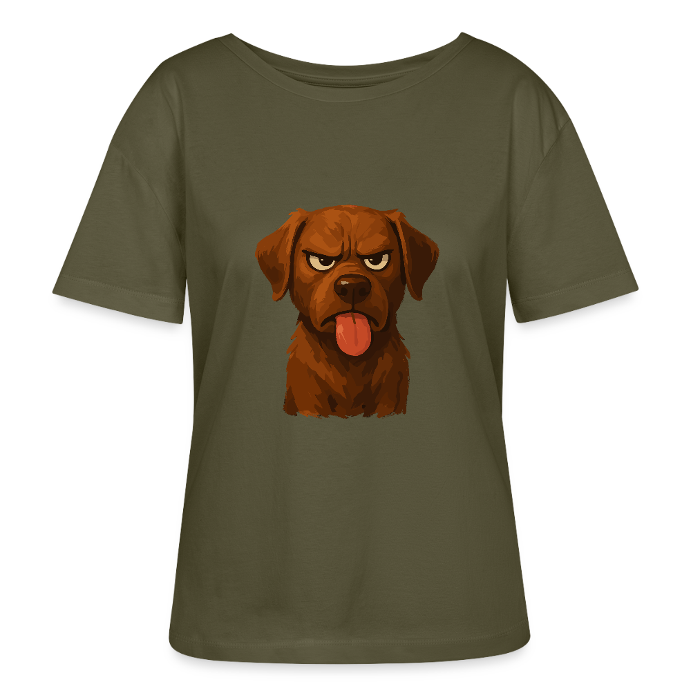 Labrador Shirt – Frecher Cartoon Hund mit Zunge | Lustiges Geschenk für Hundefans und Hundebesitzer - Khaki