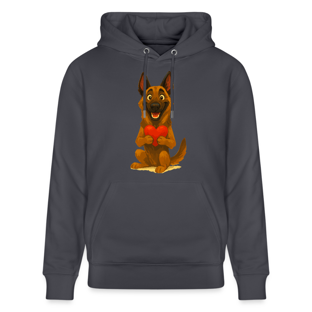 Malinois Hoodie mit Herz Cartoon – liebevoller Belgischer Schäferhund als Hunde Motiv für Hundeliebhaber und Geschenkideen - Indigoblau