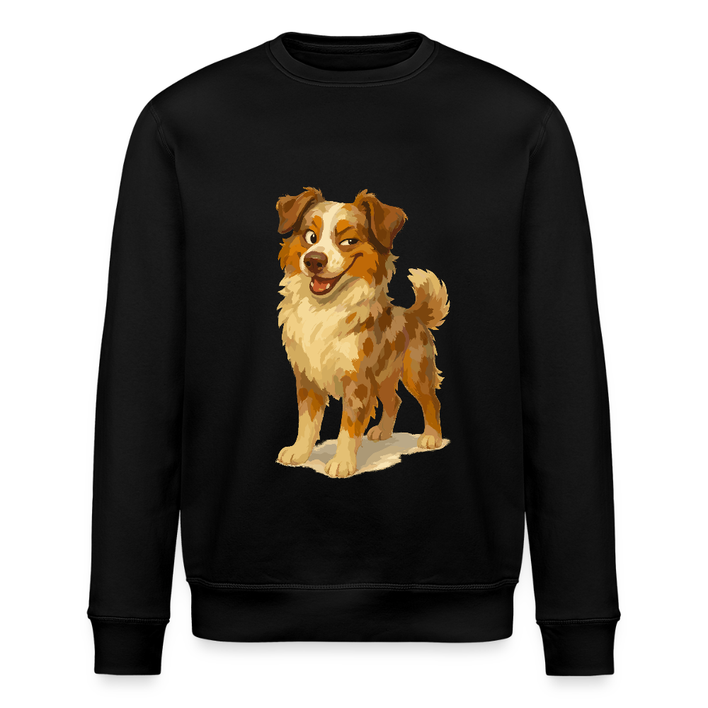 Australian Shepherd Sweatshirt Frecher Cartoon mit verschmitztem Grinsen – Humorvolles Hunde Motiv für Tierfreunde und Geschenkideen - Schwarz