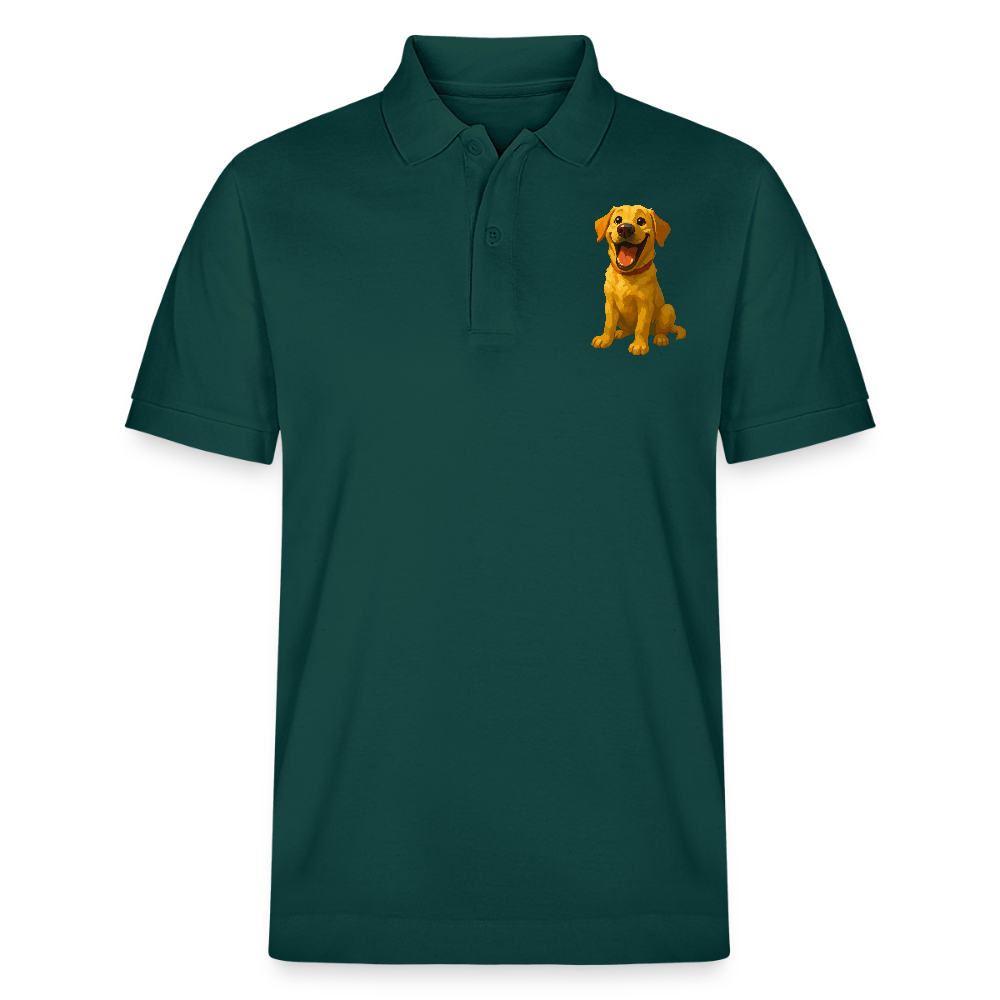 Labrador Poloshirt – Lachender Cartoon Hund | Lustiges Geschenk für Hundebesitzer, Labrador-Fans und Hundefreunde - Glasiertes Grün