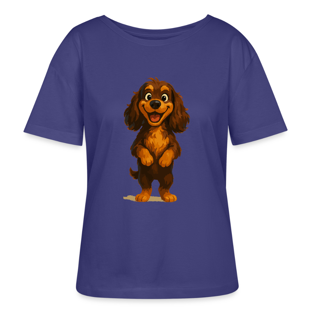 Cocker Spaniel Shirt breit grinsend – Lustiger Cartoon Hund, fröhliches Motiv für Hundeliebhaber und Tierfreunde - Dämmerung