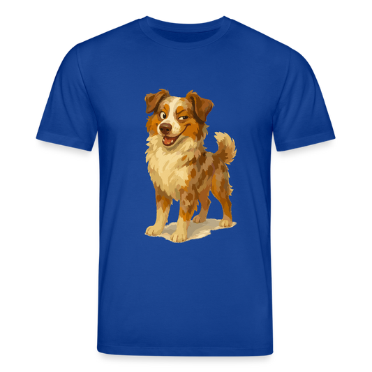 Australian Shepherd T-Shirt Frecher Cartoon mit verschmitztem Grinsen – Humorvolles Hunde Motiv für Tierfreunde und Geschenkideen - Dunkelblau
