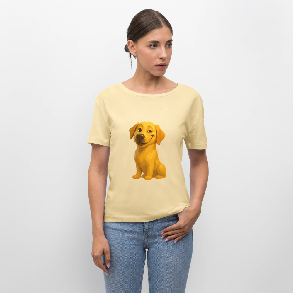 Labrador Shirt – Grinsender Cartoon Hund | Lustiges Geschenk für Hundebesitzer, Hundefans und Labrador-Liebhaber - Creme