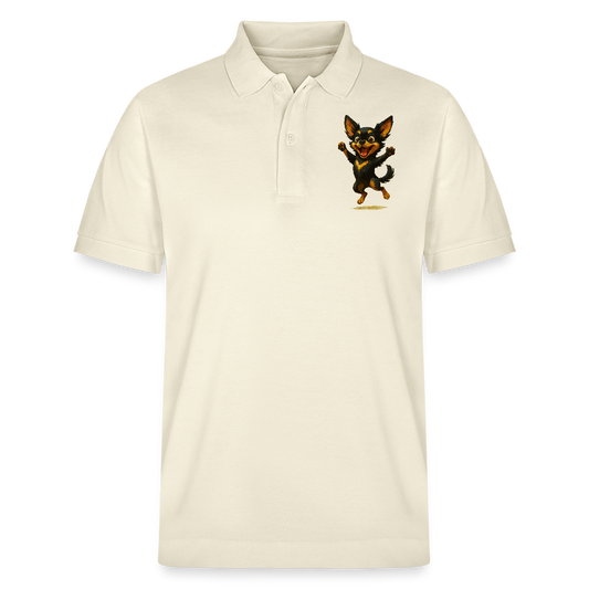 Fröhlicher Chihuahua Cartoon Hund – hüpfendes Tiermotiv voller Lebensfreude, witzige Geschenkidee für Hundefans und Tierfreunde - Weißgrau