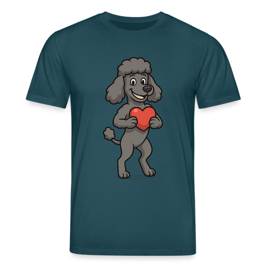 Pudel T- Shirt mit Herz Cartoon – Liebevolles Hunde Motiv für Valentinstag, Geschenke und Hundeliebhaber - Dunkles Petrol