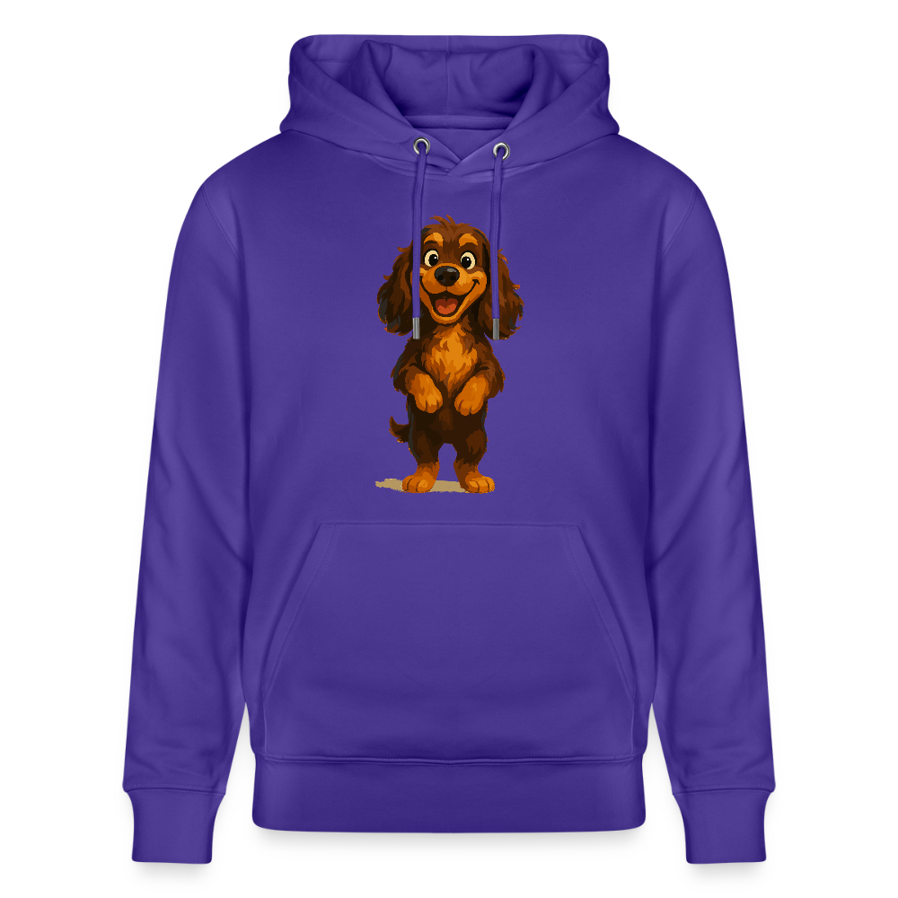 Cocker Spaniel Hoodie breit grinsend – Lustiger Cartoon Hund, fröhliches Motiv für Hundeliebhaber und Tierfreunde - Purple Love