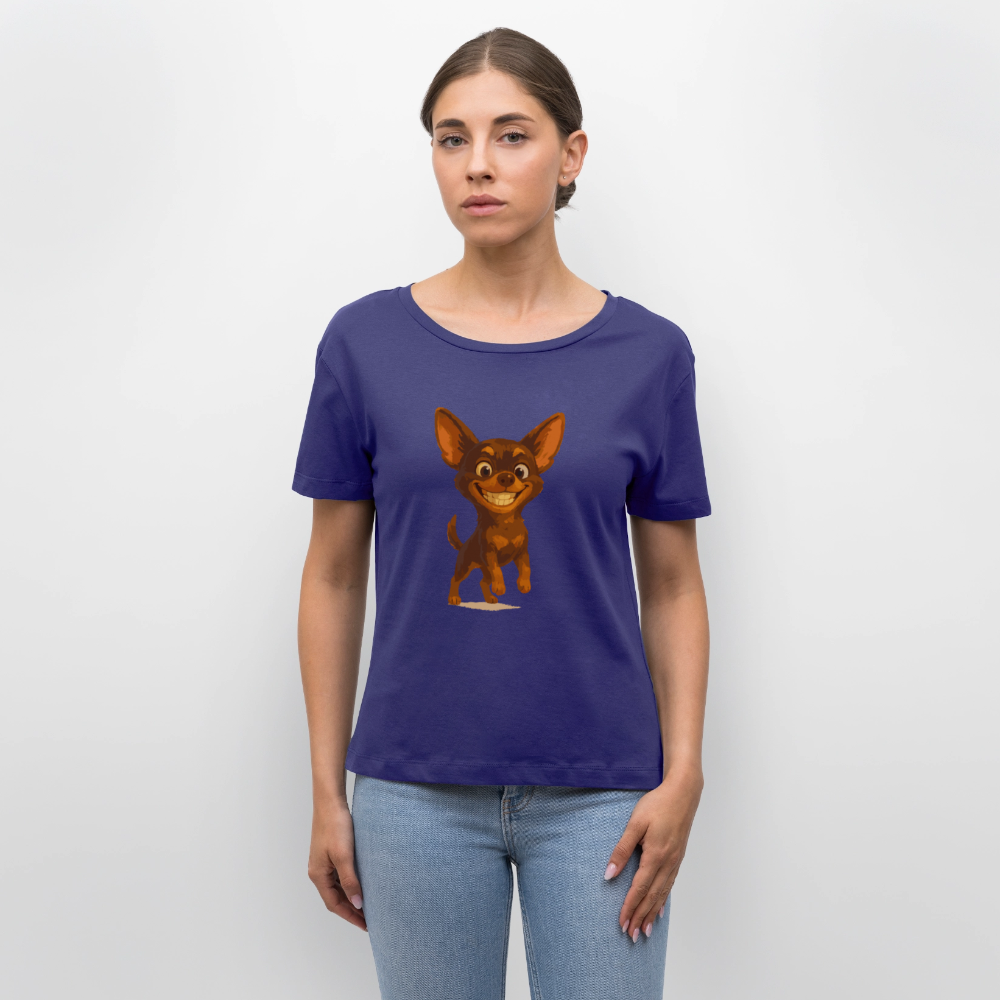 Grinsender Chihuahua Shirt Cartoon Hund – witziges Tiermotiv mit großem Lächeln, Geschenkidee für Hundefans und Tierfreunde - Dämmerung