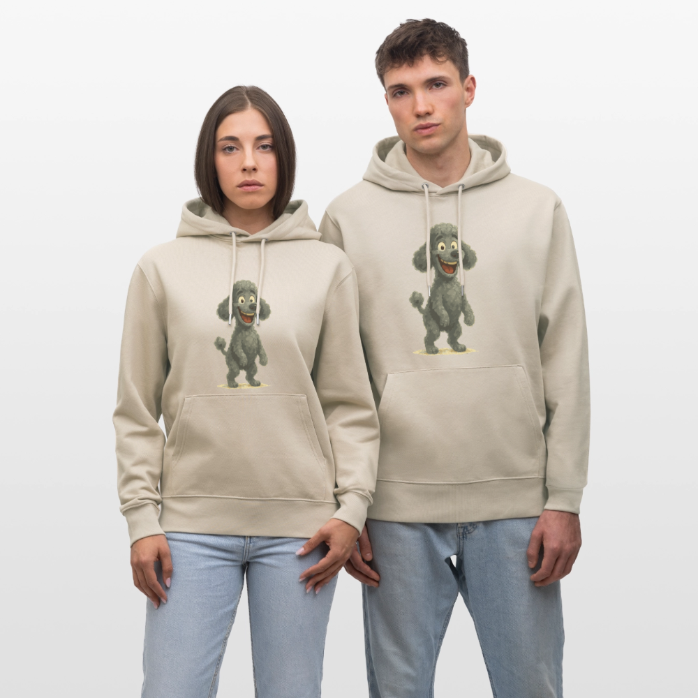 Pudel Hoodie mit breitem Grinsen Lustiger Cartoon – Witziges Hunde Design für Pudel Fans und Hundeliebhaber - Beige