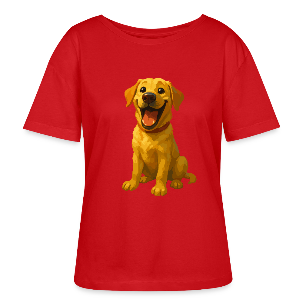 Labrador Shirt – Lachender Cartoon Hund | Lustiges Geschenk für Hundebesitzer, Labrador-Fans und Hundefreunde - Rot