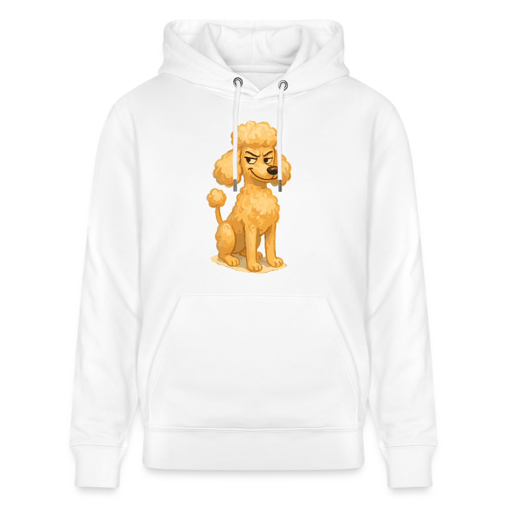 Frecher Pudel Hoodie Cartoon im Malstil – Humorvolles Hundemotiv für Tierfreunde und Geschenkidee für Hundeliebhaber - Weiß