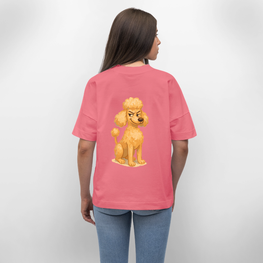 Frecher Pudel Oversized Cartoon im Malstil – Humorvolles Hundemotiv für Tierfreunde und Geschenkidee für Hundeliebhaber - Pink