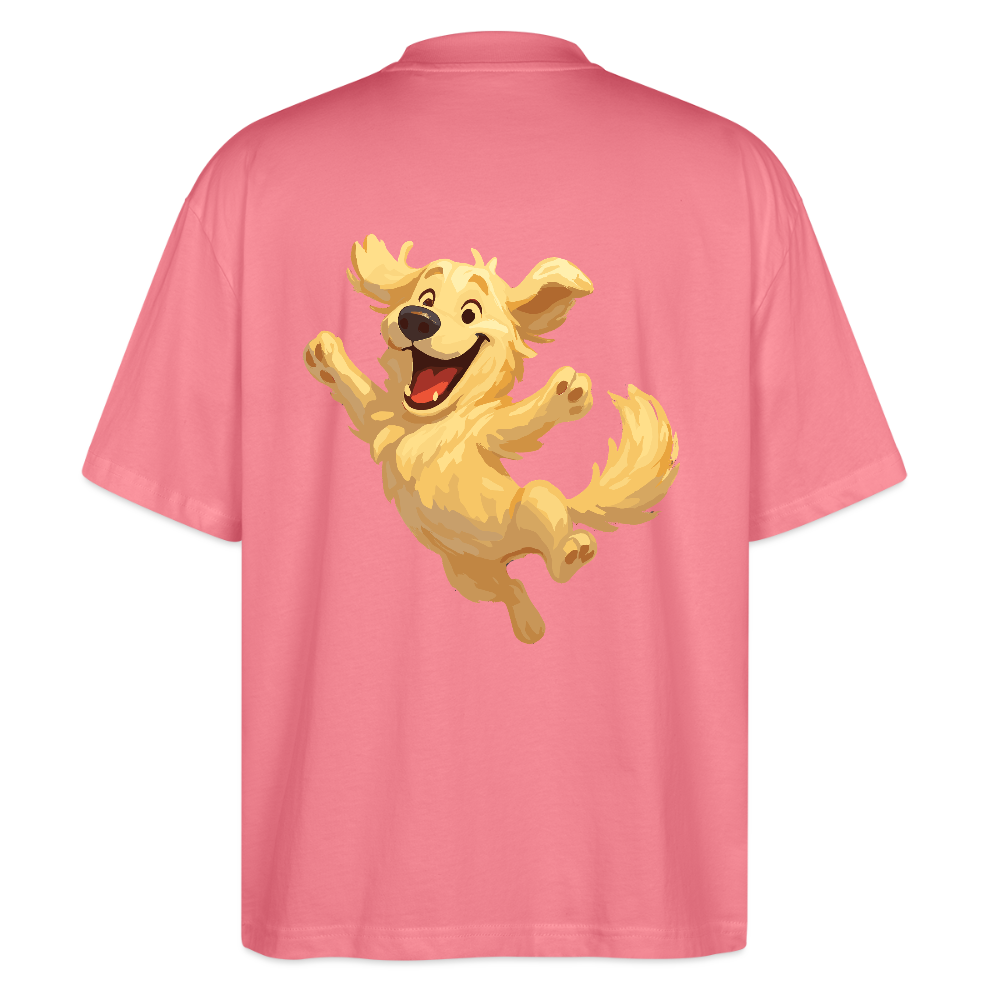 Golden Retriever Oversized Springender Cartoon – fröhliches Hundemotiv, perfektes Geschenk für Hundeliebhaber und Tierfreunde - Pink