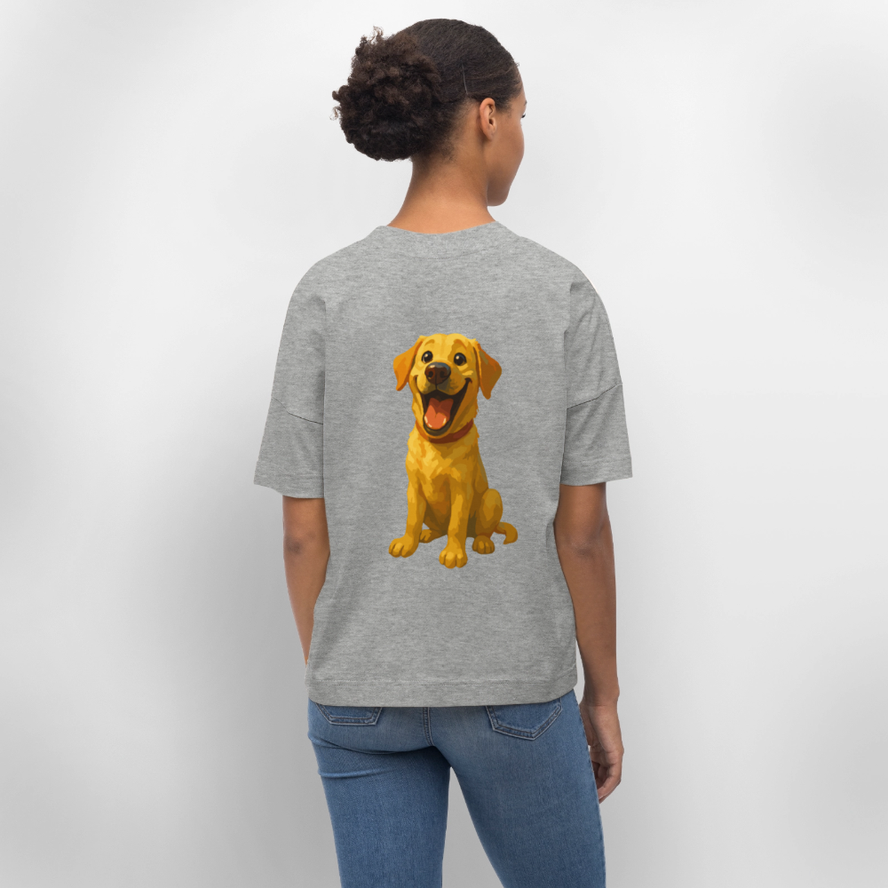 Labrador Oversized – Lachender Cartoon Hund | Lustiges Geschenk für Hundebesitzer, Labrador-Fans und Hundefreunde - Grau meliert
