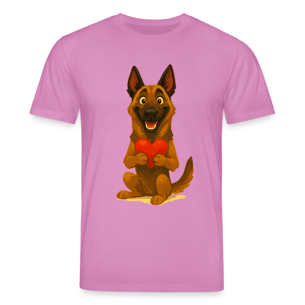 Malinois T-Shirt mit Herz Cartoon – liebevoller Belgischer Schäferhund als Hunde Motiv für Hundeliebhaber und Geschenkideen - Pink
