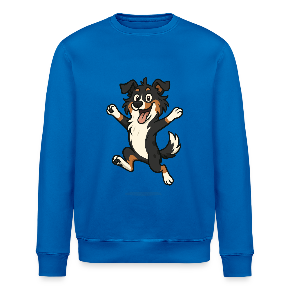 Australian Shepherd Sweatshirt Cartoon hüpfend – Fröhliches Hunde Motiv voller Freude und Energie für Hundeliebhaber und Geschenkideen - Königsblau