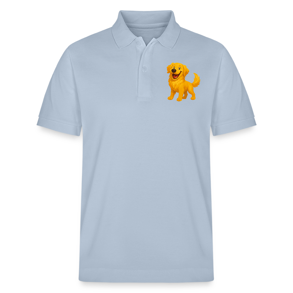 Golden Retriever Poloshirt Fröhlicher Cartoon – lachendes Hundemotiv, süßes Geschenk für Hundeliebhaber und Tierfreunde - sky Blue
