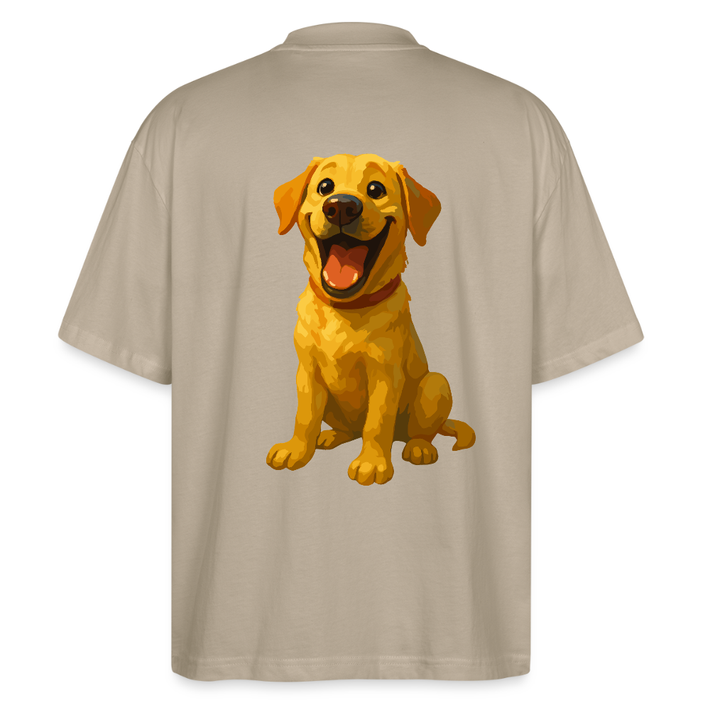 Labrador Oversized – Lachender Cartoon Hund | Lustiges Geschenk für Hundebesitzer, Labrador-Fans und Hundefreunde - Steingrau