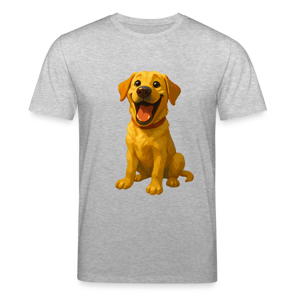 Labrador T-Shirt – Lachender Cartoon Hund | Lustiges Geschenk für Hundebesitzer, Labrador-Fans und Hundefreunde - Grau meliert