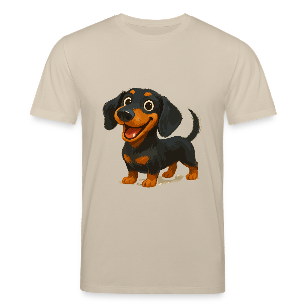 Dackel T-Shirt – Fröhlicher Cartoon Dachshund | Niedlicher Hund Pullover Geschenk für Hundefans - Beige
