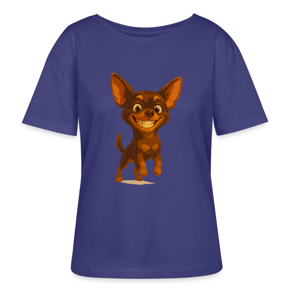 Grinsender Chihuahua Shirt Cartoon Hund – witziges Tiermotiv mit großem Lächeln, Geschenkidee für Hundefans und Tierfreunde - Dämmerung