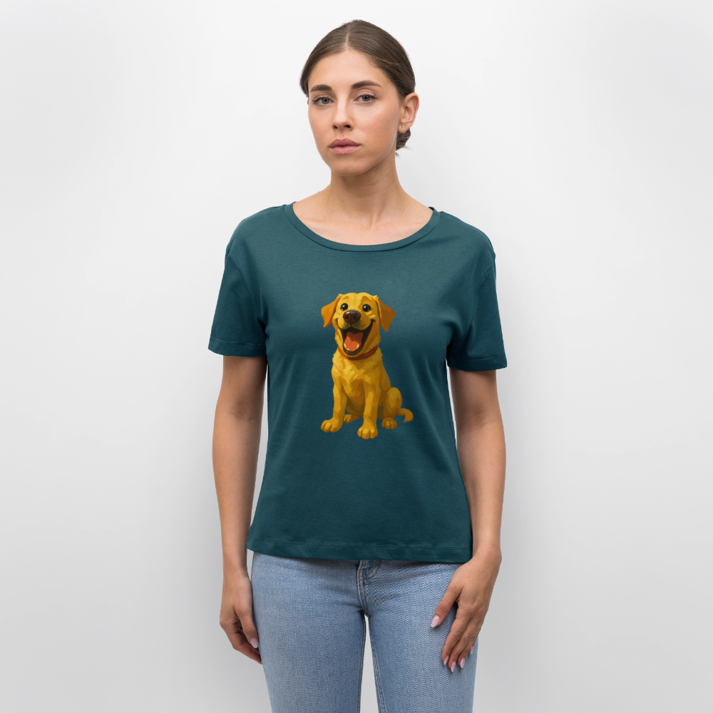 Labrador Shirt – Lachender Cartoon Hund | Lustiges Geschenk für Hundebesitzer, Labrador-Fans und Hundefreunde - Dunkles Petrol