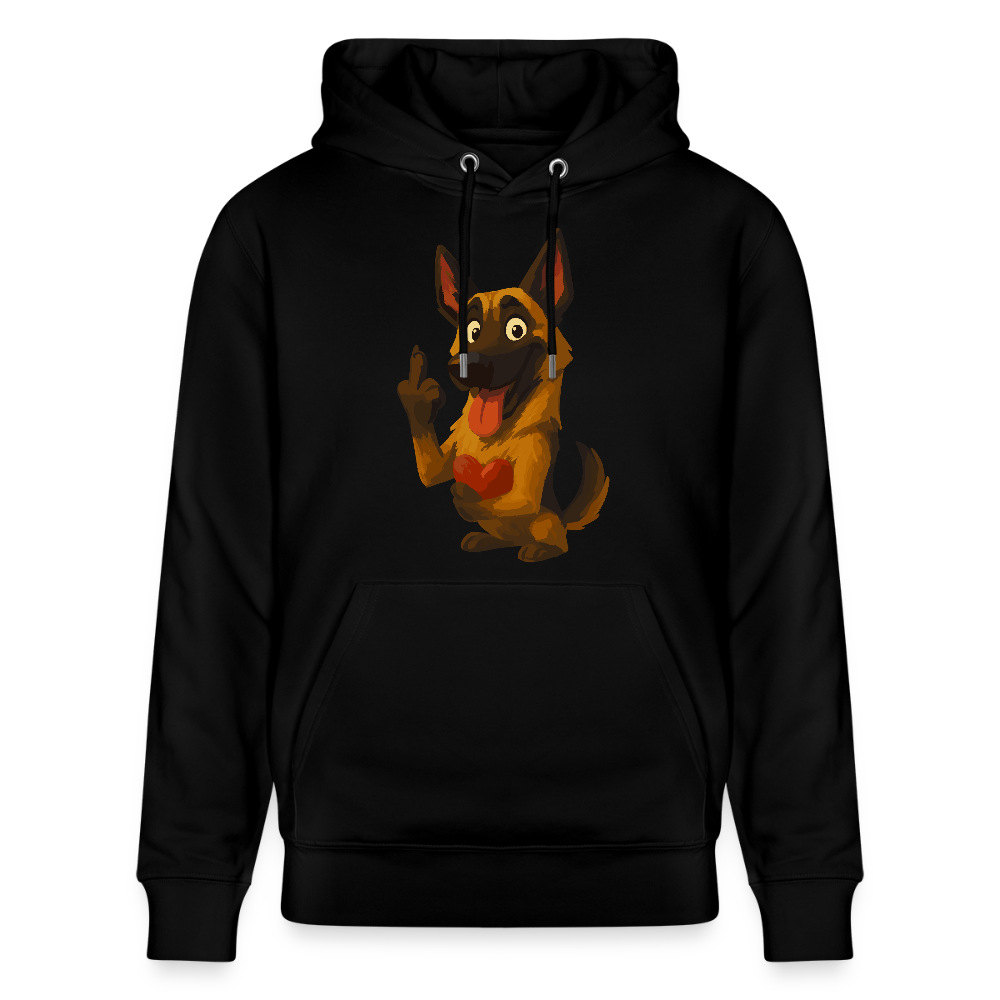 Frecher Malinois Hoodie mit Herz – witziges und provokantes Hunde Cartoon Motiv für Hundeliebhaber mit Sinn für Humor - Schwarz