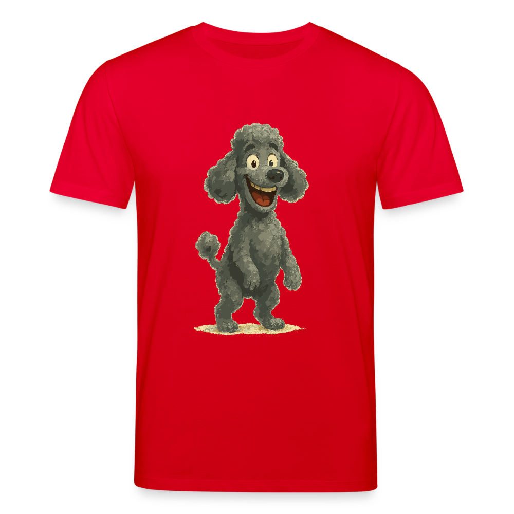 Pudel T-Shirt mit breitem Grinsen Lustiger Cartoon – Witziges Hunde Design für Pudel Fans und Hundeliebhaber - Rot
