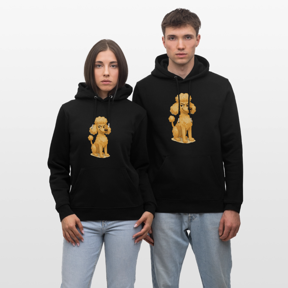 Frecher Pudel Hoodie Cartoon im Malstil – Humorvolles Hundemotiv für Tierfreunde und Geschenkidee für Hundeliebhaber - Schwarz
