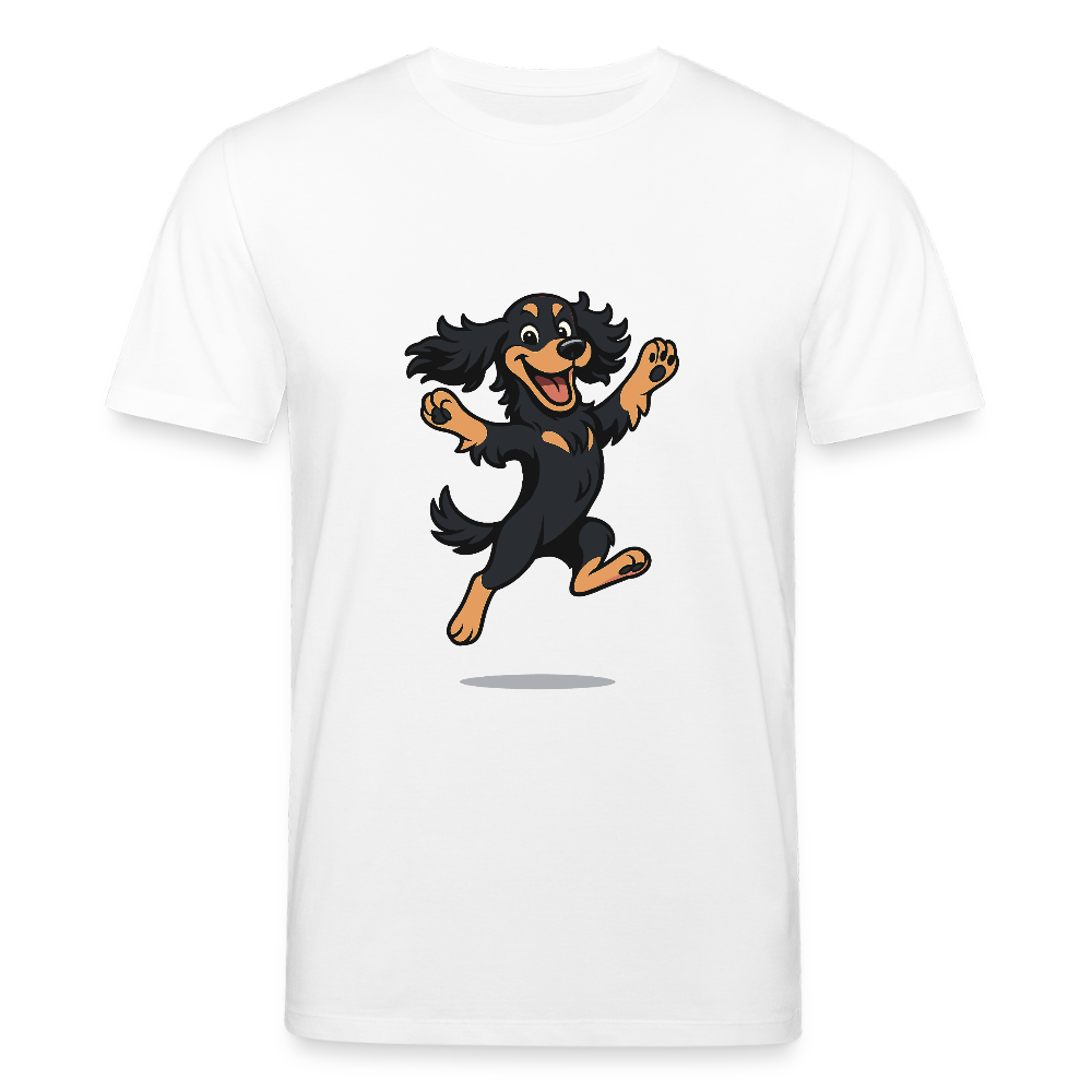 Cocker Spaniel T-Shirt - fröhlicher hüpfender Cartoon  – lustiges Hundemotiv voller Freude, Geschenkidee für Hundeliebhaber und Tierfreunde - Weiß