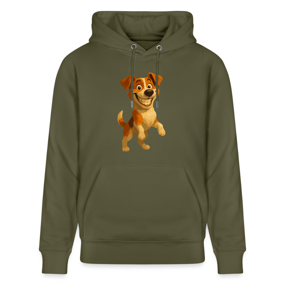 Jack Russell Terrier Hoodie breit grinsend – süßer Cartoon Hund, lustiges Motiv für Hundeliebhaber & Geschenkidee für Tierfreunde - Khaki Grün
