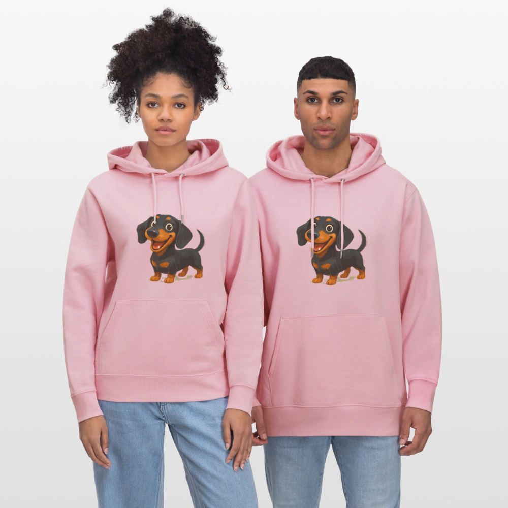 Dackel Hoodie – Fröhlicher Cartoon Dachshund | Niedlicher Hund Pullover Geschenk für Hundefans - Hellrosa