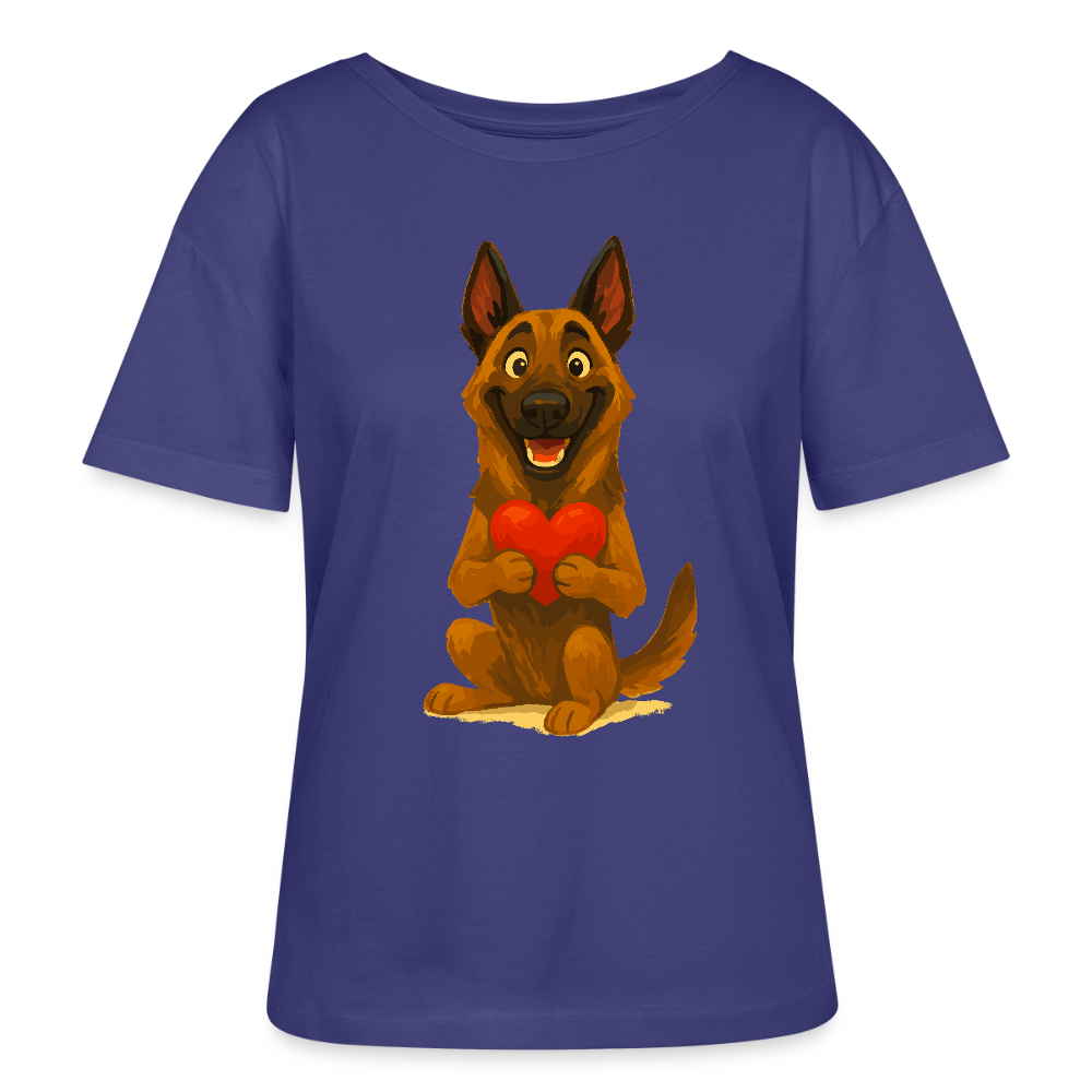 Malinois Shirt mit Herz Cartoon – liebevoller Belgischer Schäferhund als Hunde Motiv für Hundeliebhaber und Geschenkideen - Dämmerung