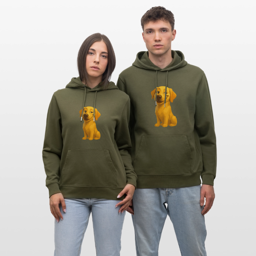 Labrador Hoodie – Grinsender Cartoon Hund | Lustiges Geschenk für Hundebesitzer, Hundefans und Labrador-Liebhaber - Khaki Grün