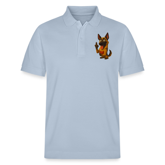 Frecher Malinois Poloshirt mit Herz – witziges und provokantes Hunde Cartoon Motiv für Hundeliebhaber mit Sinn für Humor - sky Blue
