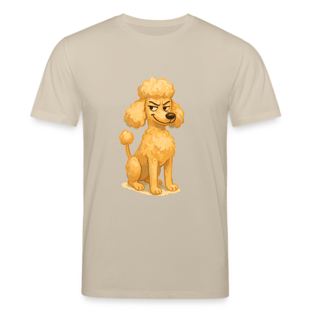 Frecher Pudel T-Shirt Cartoon im Malstil – Humorvolles Hundemotiv für Tierfreunde und Geschenkidee für Hundeliebhaber - Beige