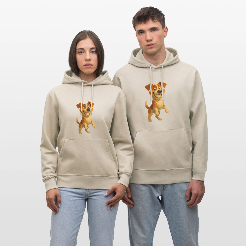 Jack Russell Terrier Hoodie breit grinsend – süßer Cartoon Hund, lustiges Motiv für Hundeliebhaber & Geschenkidee für Tierfreunde - Beige