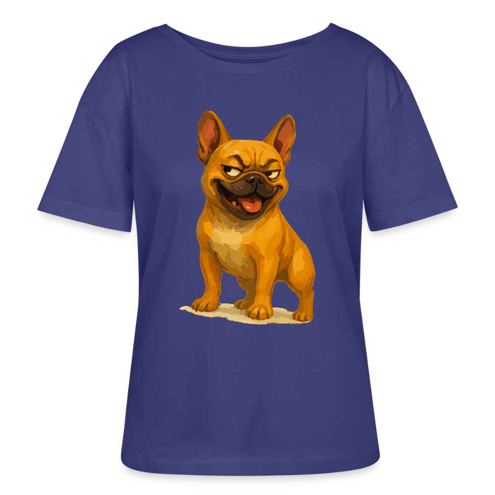 Französische Bulldogge Shirt - Frecher Cartoon mit verschmitztem Grinsen – Humorvolles Hunde Motiv für Tierfreunde und Geschenkideen - Dämmerung
