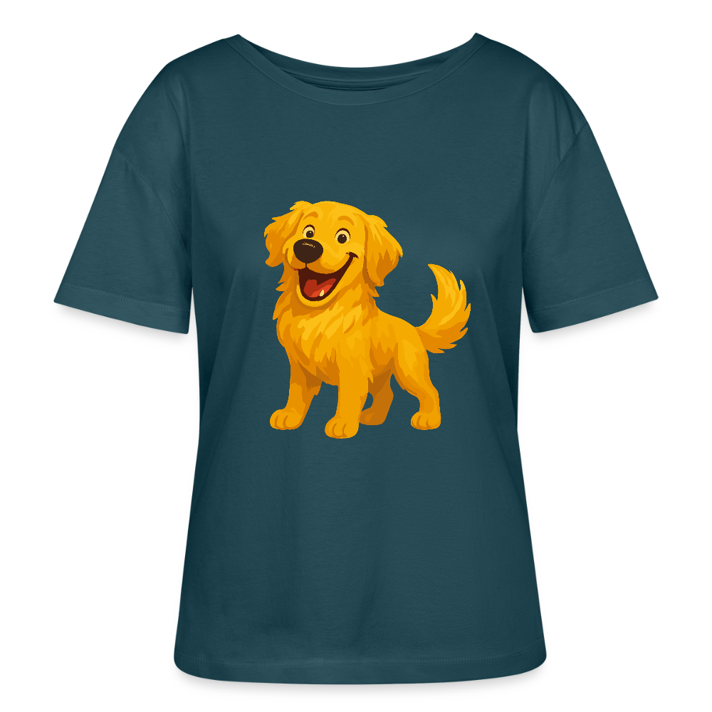 Golden Retriever Shirt Fröhlicher  Cartoon – lachendes Hundemotiv, süßes Geschenk für Hundeliebhaber und Tierfreunde - Dunkles Petrol