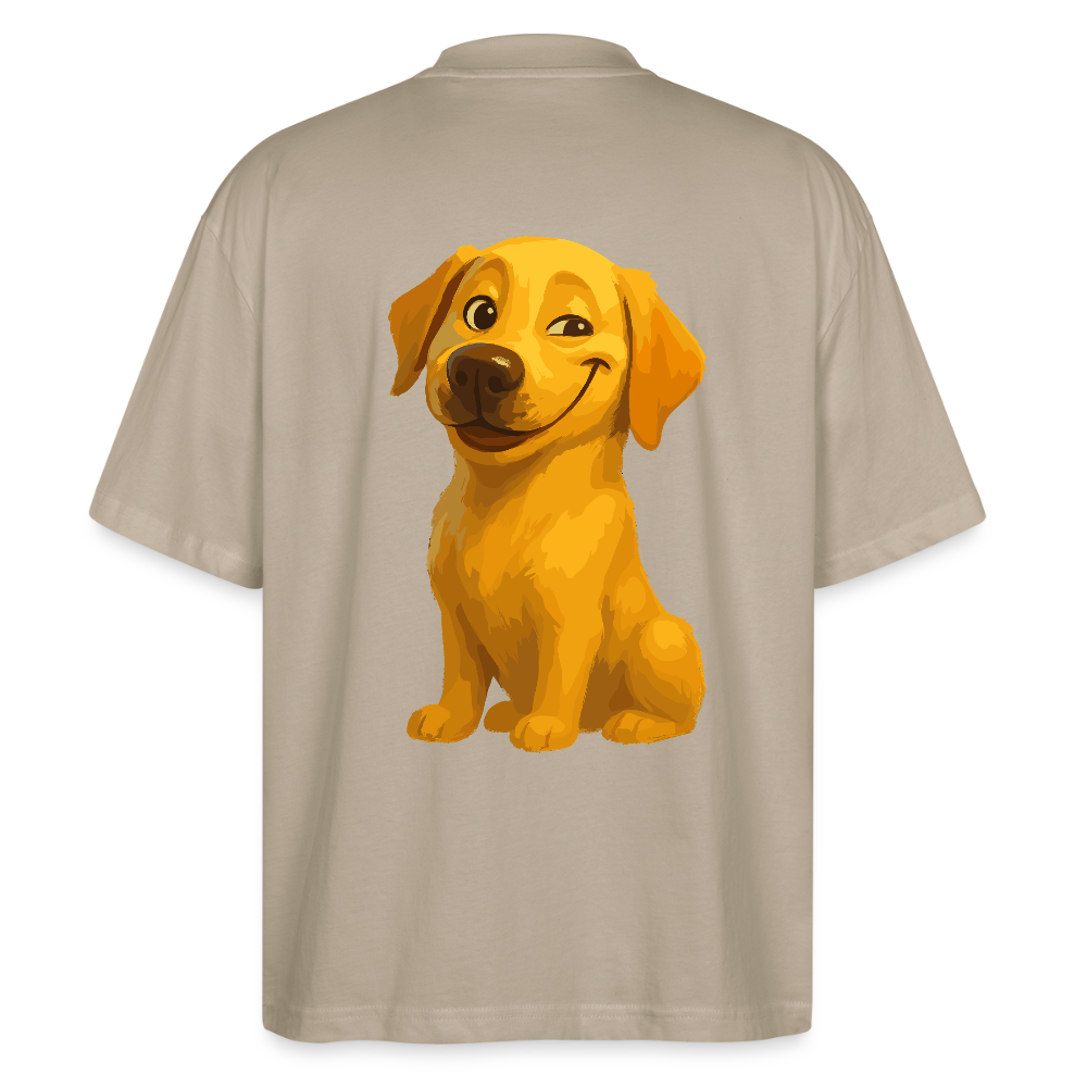 Labrador Oversized – Grinsender Cartoon Hund | Lustiges Geschenk für Hundebesitzer, Hundefans und Labrador-Liebhaber - Steingrau