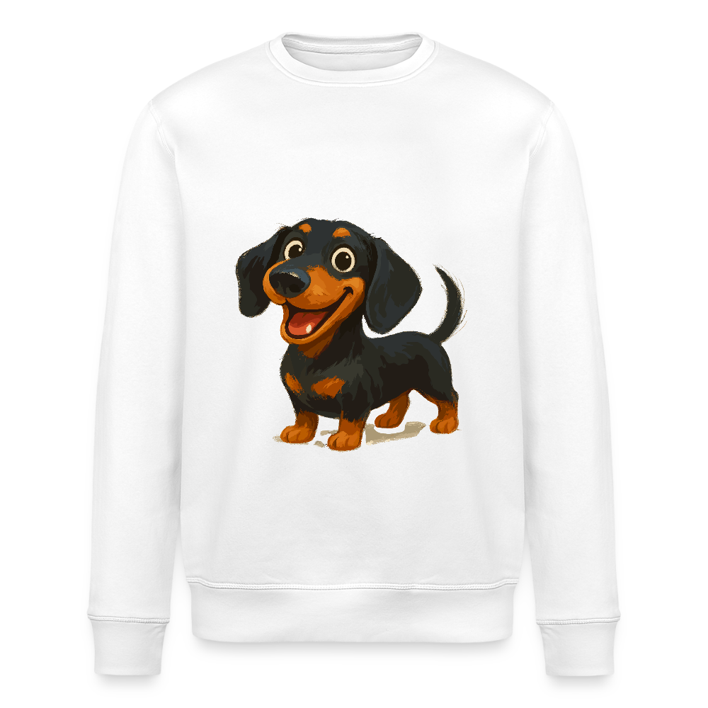 Dackel Sweatshirt – Fröhlicher Cartoon Dachshund | Niedlicher Hund Pullover Geschenk für Hundefans - Weiß