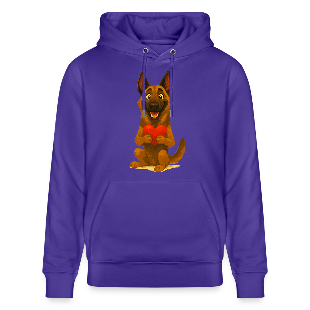 Malinois Hoodie mit Herz Cartoon – liebevoller Belgischer Schäferhund als Hunde Motiv für Hundeliebhaber und Geschenkideen - Purple Love