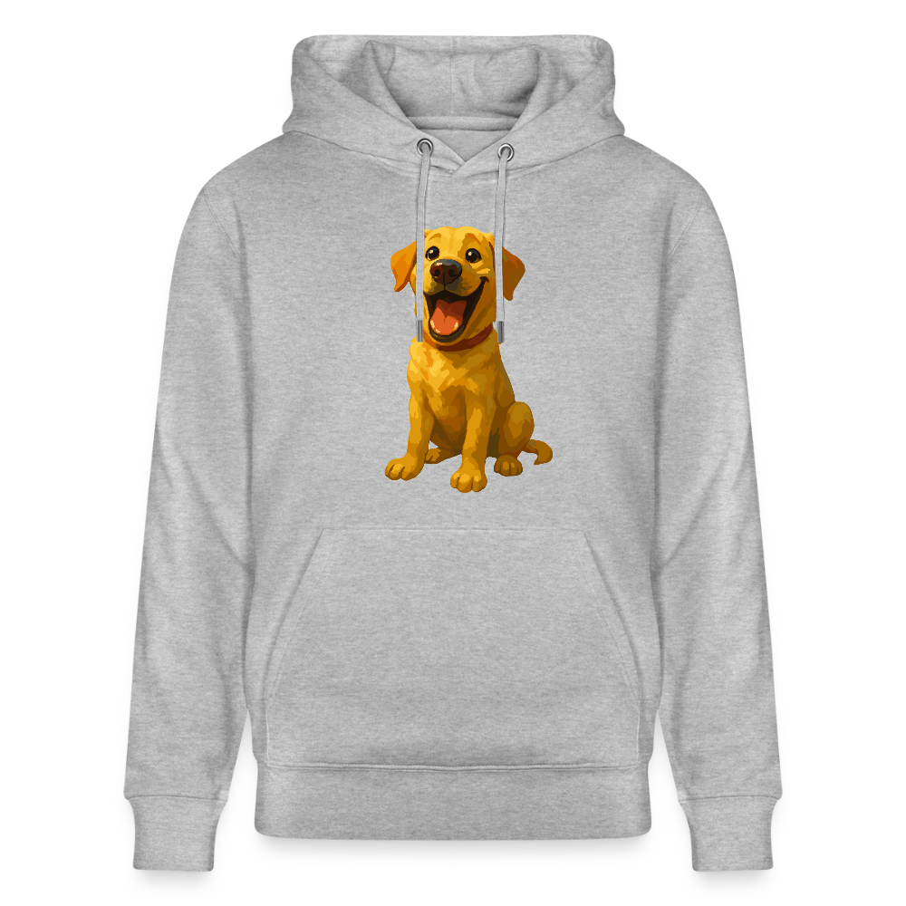 Labrador Hoodie – Lachender Cartoon Hund | Lustiges Geschenk für Hundebesitzer, Labrador-Fans und Hundefreunde - Grau meliert