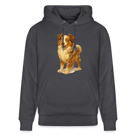 Australian Shepherd Hoodie Frecher Cartoon mit verschmitztem Grinsen – Humorvolles Hunde Motiv für Tierfreunde und Geschenkideen - Indigoblau