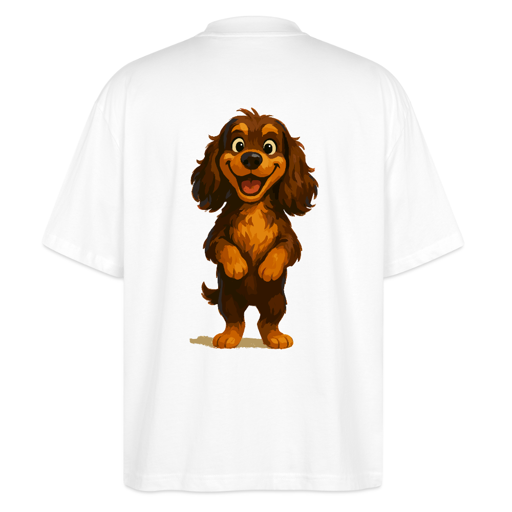 Cocker Spaniel Oversized breit grinsend – Lustiger Cartoon Hund, fröhliches Motiv für Hundeliebhaber und Tierfreunde - Weiß