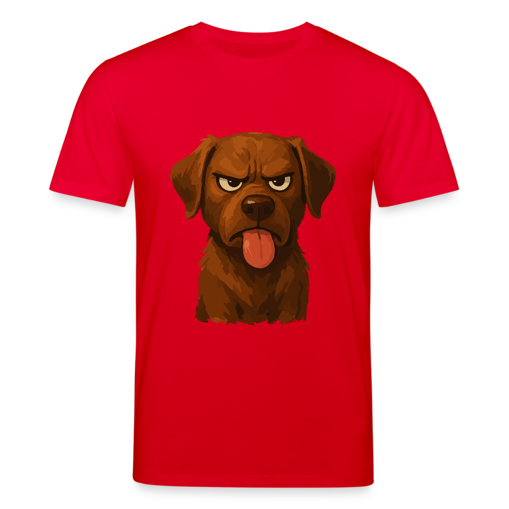 Labrador T-Shirt – Frecher Cartoon Hund mit Zunge | Lustiges Geschenk für Hundefans und Hundebesitzer - Rot