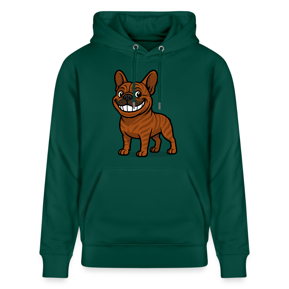 Französische Bulldogge Hoodie - Cartoon mit breitem Grinsen – Lustiges Hunde Motiv für Humor-Fans, Tierfreunde und Geschenkideen - Forest