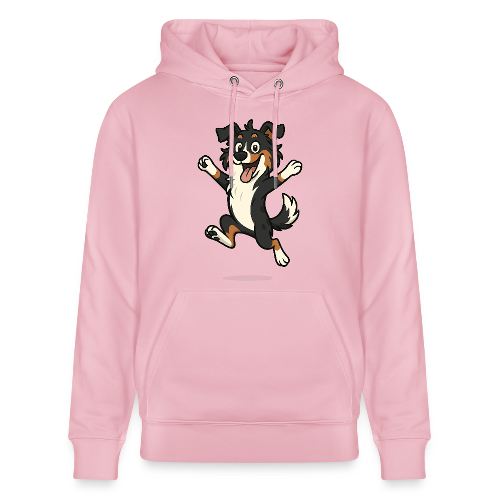 Australian Shepherd Hoodie Cartoon hüpfend – Fröhliches Hunde Motiv voller Freude und Energie für Hundeliebhaber und Geschenkideen - Hellrosa