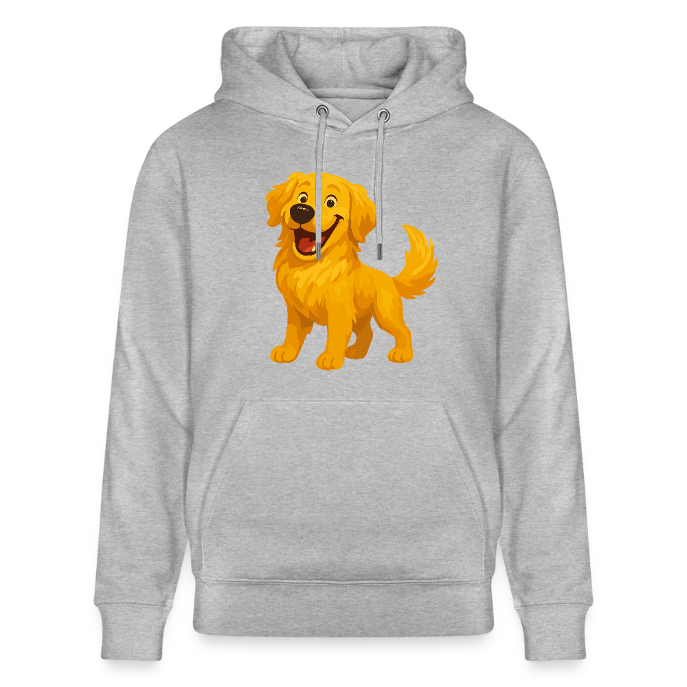 Golden Retriever Hoodie Fröhlicher Cartoon – lachendes Hundemotiv, süßes Geschenk für Hundeliebhaber und Tierfreunde - Grau meliert